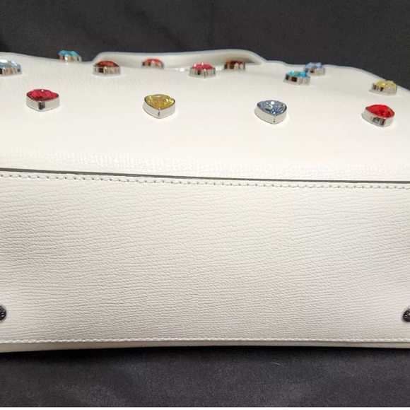 Karl Lagerfeld White Heart Embellished Women's Bag - Picture 7 of 8